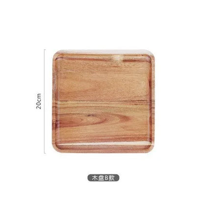 Solid Wooden Storage Tray, Multipurpose Tray, Serving Food, Drinks, Rectangle Teaware, Dessert, Candy, Fruit Bread, Home
