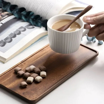Solid Wooden Storage Tray, Multipurpose Tray, Serving Food, Drinks, Rectangle Teaware, Dessert, Candy, Fruit Bread, Home