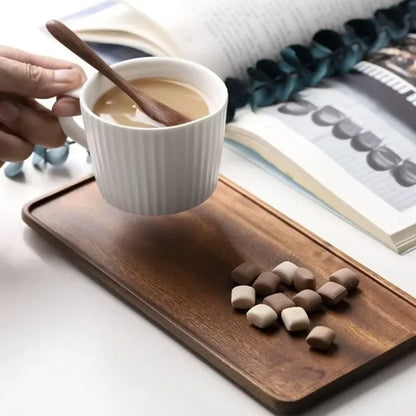 Solid Wooden Storage Tray, Multipurpose Tray, Serving Food, Drinks, Rectangle Teaware, Dessert, Candy, Fruit Bread, Home