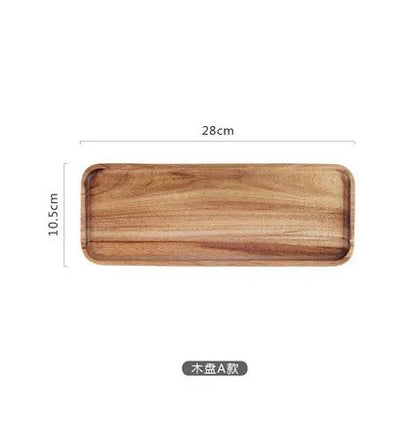 Solid Wooden Storage Tray, Multipurpose Tray, Serving Food, Drinks, Rectangle Teaware, Dessert, Candy, Fruit Bread, Home