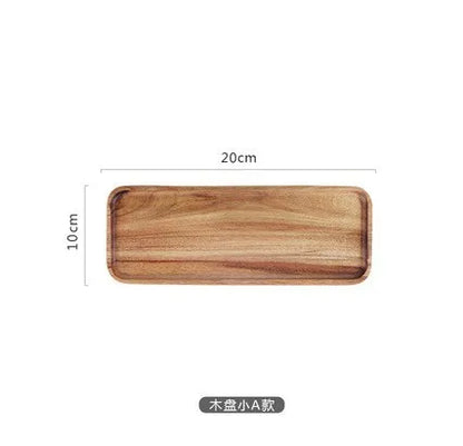 Solid Wooden Storage Tray, Multipurpose Tray, Serving Food, Drinks, Rectangle Teaware, Dessert, Candy, Fruit Bread, Home