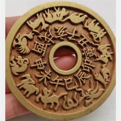 Solid brass archaize statue rat ox tiger rabbit dragon snake horse sheep monkey rooster dog pig 12 zodiac bronze coins