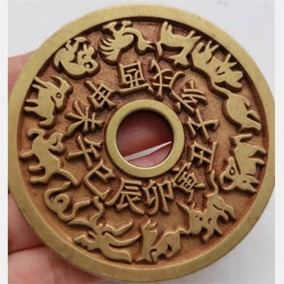 Solid brass archaize statue rat ox tiger rabbit dragon snake horse sheep monkey rooster dog pig 12 zodiac bronze coins
