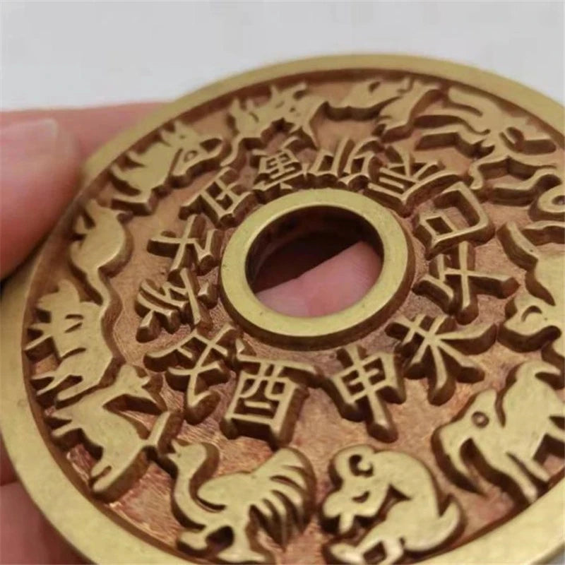 Solid brass archaize statue rat ox tiger rabbit dragon snake horse sheep monkey rooster dog pig 12 zodiac bronze coins
