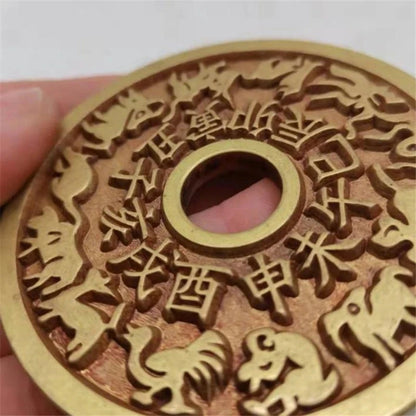 Solid brass archaize statue rat ox tiger rabbit dragon snake horse sheep monkey rooster dog pig 12 zodiac bronze coins