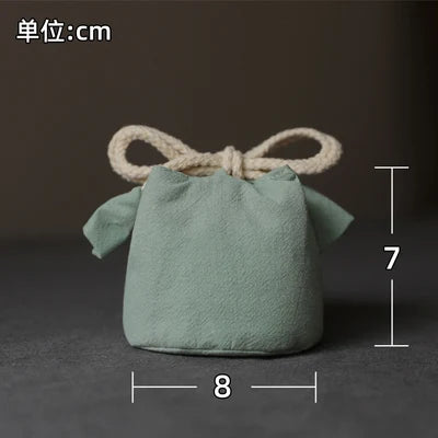 Solid color thickened cotton cloth holds travel bag, tea cup, tea set, tea pot cover