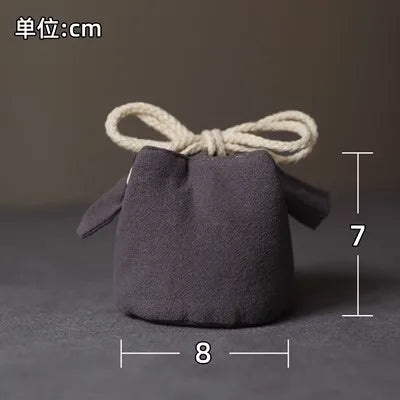 Solid color thickened cotton cloth holds travel bag, tea cup, tea set, tea pot cover