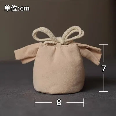 Solid color thickened cotton cloth holds travel bag, tea cup, tea set, tea pot cover