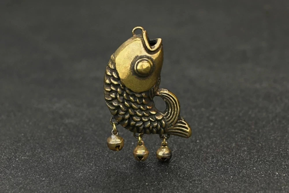 Solid pure brass, small goldfish ornaments, micro-carvings antiques bronzes, decorations, collections