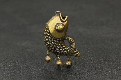 Solid pure brass, small goldfish ornaments, micro-carvings antiques bronzes, decorations, collections