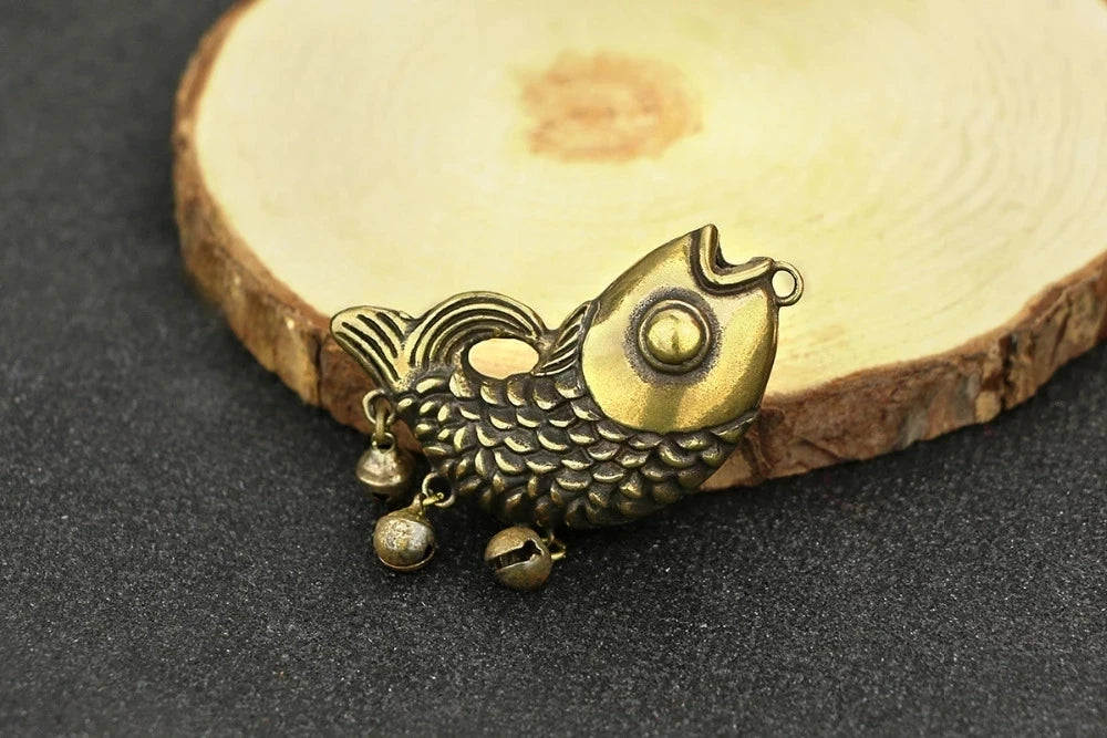 Solid pure brass, small goldfish ornaments, micro-carvings antiques bronzes, decorations, collections