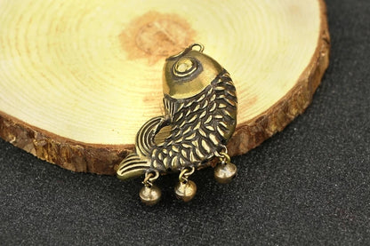 Solid pure brass, small goldfish ornaments, micro-carvings antiques bronzes, decorations, collections