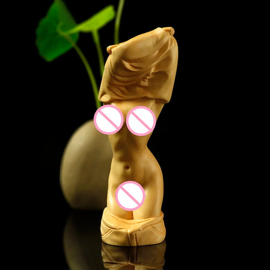 Solid wood body art beauty decoration figurines， Creative modern art sculpture ，Cute Home Desktop Beauty Nude Statue