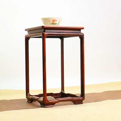 Solid wood bonsai, small flower rack, red acid branch, Chinese style, antique, porcelain, jade, vase, antique, handicraft base