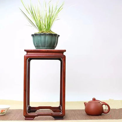 Solid wood bonsai, small flower rack, red acid branch, Chinese style, antique, porcelain, jade, vase, antique, handicraft base