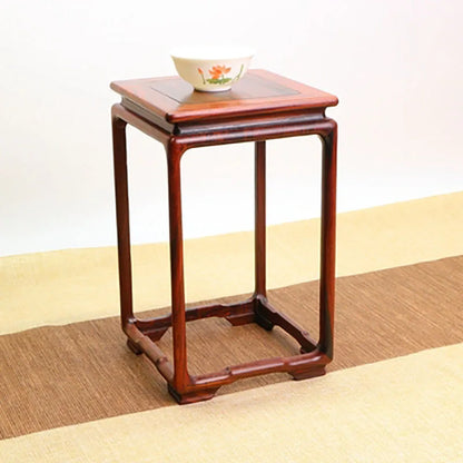 Solid wood bonsai, small flower rack, red acid branch, Chinese style, antique, porcelain, jade, vase, antique, handicraft base