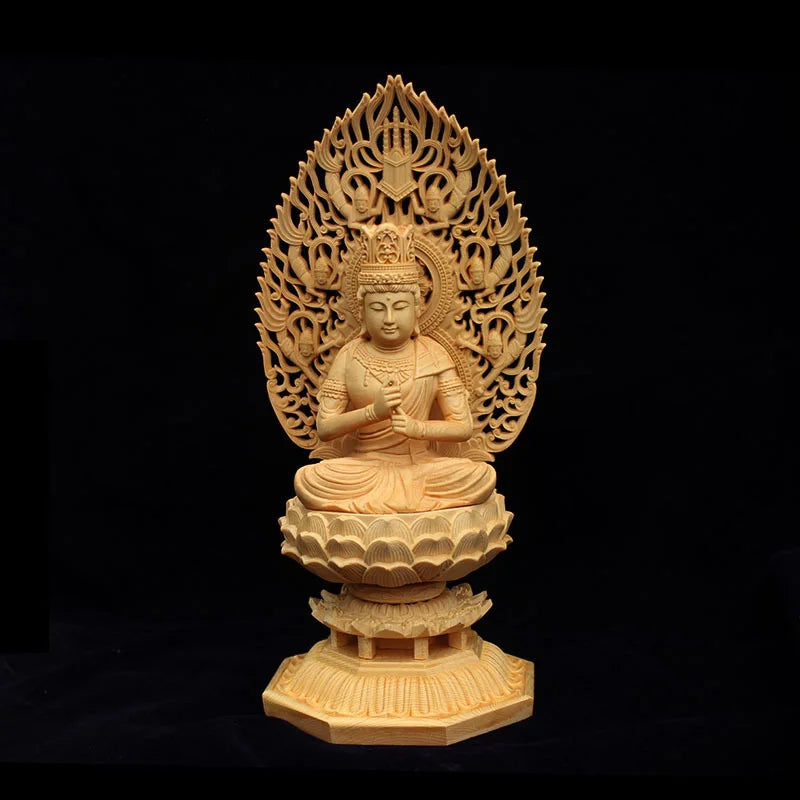 Solid wood carving Big Day Tathagata Buddha Statue，large size decorative buddhas luxury home decor feng shui Statue 28cm