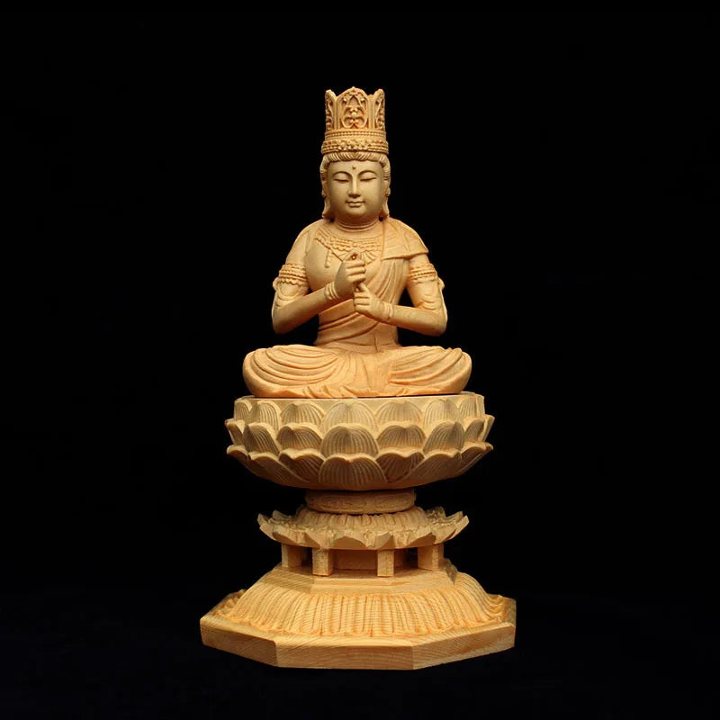 Solid wood carving Big Day Tathagata Buddha Statue，large size decorative buddhas luxury home decor feng shui Statue 28cm