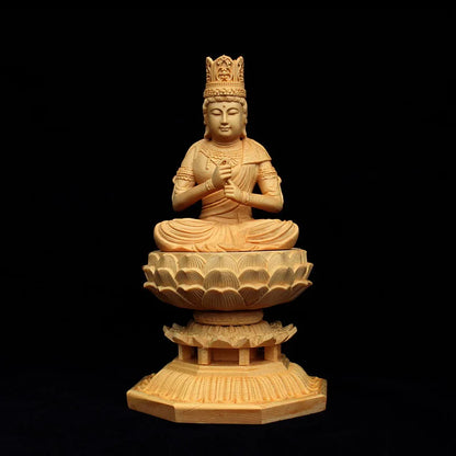 Solid wood carving Big Day Tathagata Buddha Statue，large size decorative buddhas luxury home decor feng shui Statue 28cm