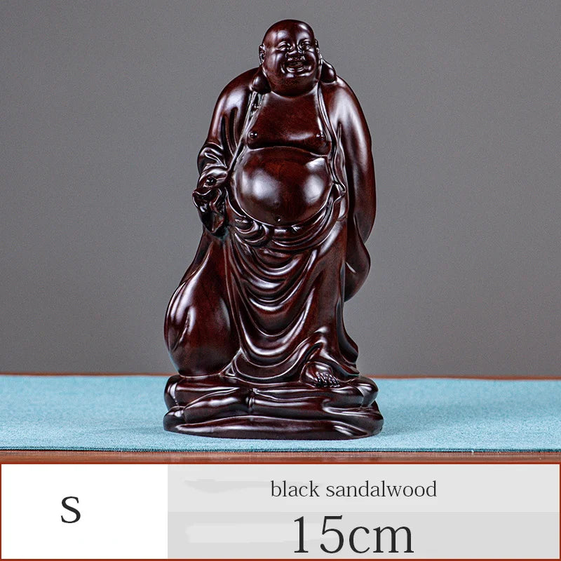 Solid wood carving Cloth bag - Maitreya Buddha Figure Statue black sandalwood,Red Pear Wood Whole wood carving Home Decoration