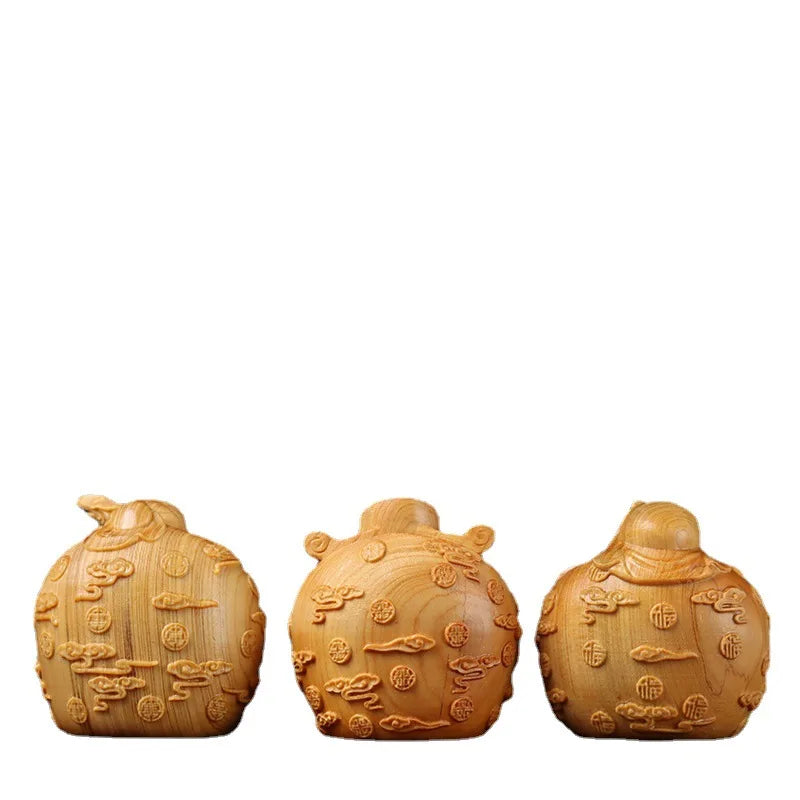 Solid wood carving Fu Lu Shou mythology figure Small model，Hand-carved， Home living room bedroom decoration accessories statue