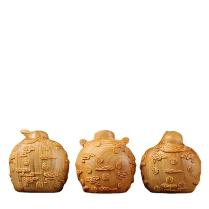 Solid wood carving Fu Lu Shou mythology figure Small model，Hand-carved， Home living room bedroom decoration accessories statue