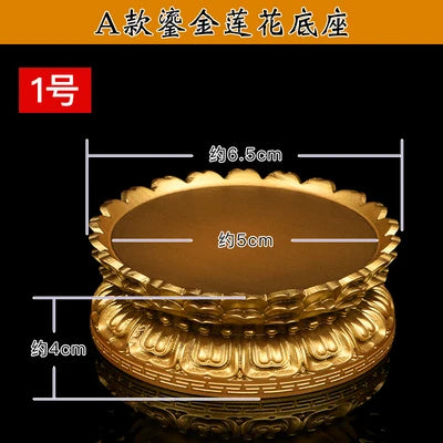 Solid wood gilded Buddha statue Guanyin Bodhisattva lotus base for offering Buddha niches, deity statue , lotus stand bracket