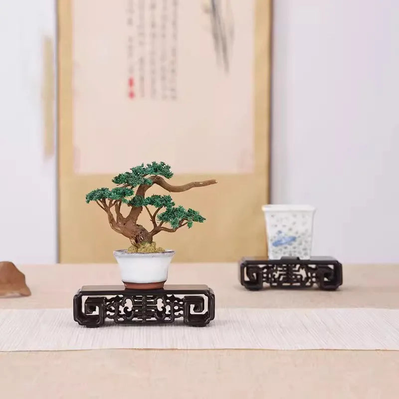 Solid wood, purple sandalwood, looped hollow rosewood rectangular base, retro ornament,  modern Chinese style base