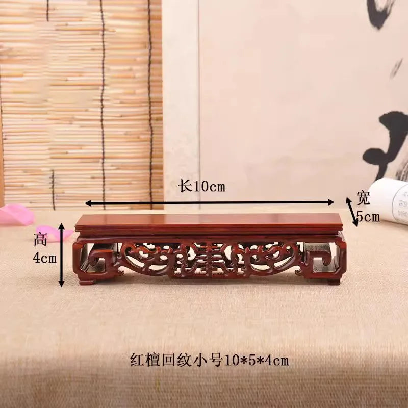 Solid wood, purple sandalwood, looped hollow rosewood rectangular base, retro ornament,  modern Chinese style base