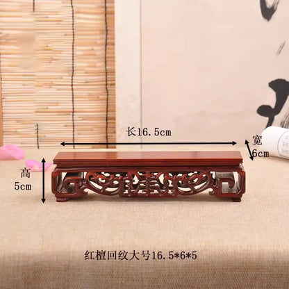 Solid wood, purple sandalwood, looped hollow rosewood rectangular base, retro ornament,  modern Chinese style base