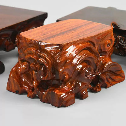 Solid wood root carving, strange stone base, aquarium handicraft, vase pot, antique Buddha statue, rectangular ornament bracket
