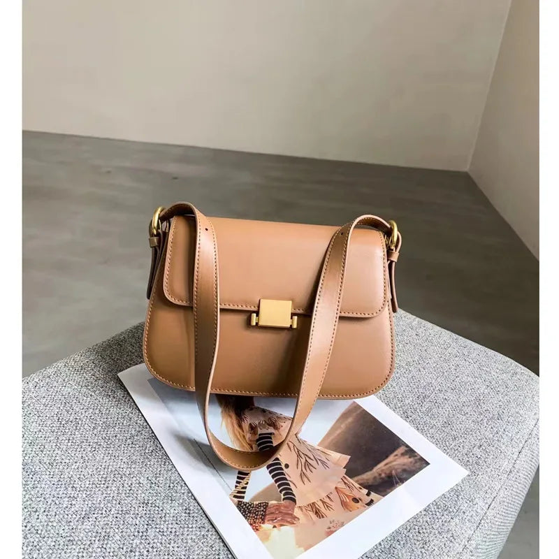 Somple Solid Elegant Small Square Bag Korean Fashion All-match Underarm Shoulder Bags Female Handbags Designer Luxury Purses