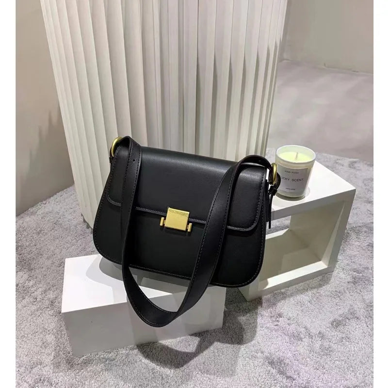 Somple Solid Elegant Small Square Bag Korean Fashion All-match Underarm Shoulder Bags Female Handbags Designer Luxury Purses