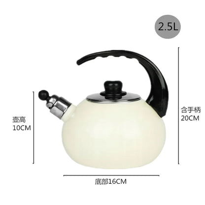 Sound Reminder Enamel Kettle Induction Cooker Electric Pottery Oven Household Teapot Northern Europe Enamel Water Kettle