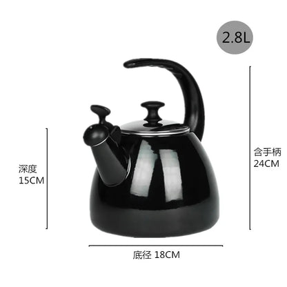 Sound Reminder Enamel Kettle Induction Cooker Electric Pottery Oven Household Teapot Northern Europe Enamel Water Kettle