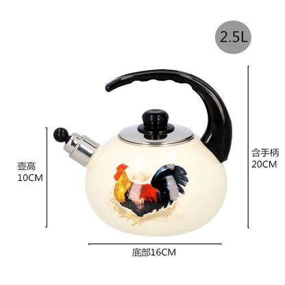 Sound Reminder Enamel Kettle Induction Cooker Electric Pottery Oven Household Teapot Northern Europe Enamel Water Kettle