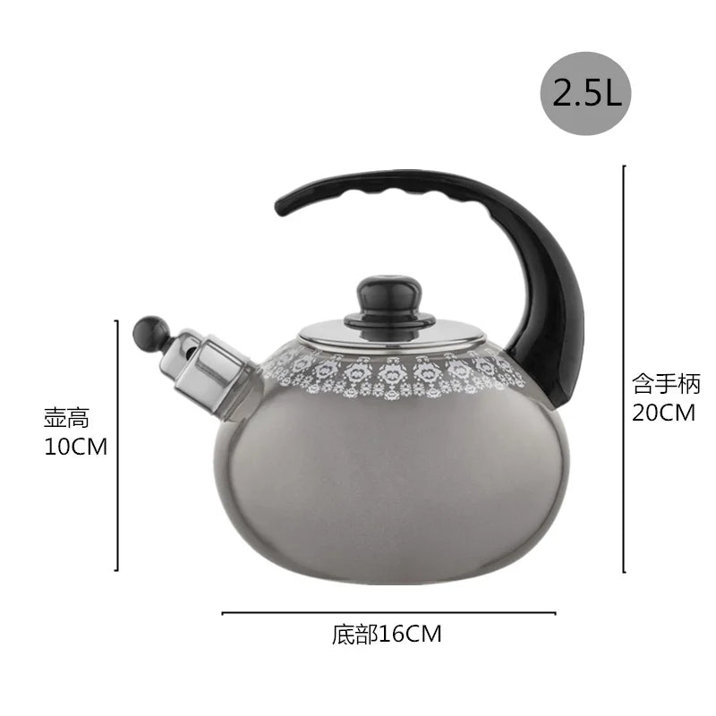 Sound Reminder Enamel Kettle Induction Cooker Electric Pottery Oven Household Teapot Northern Europe Enamel Water Kettle