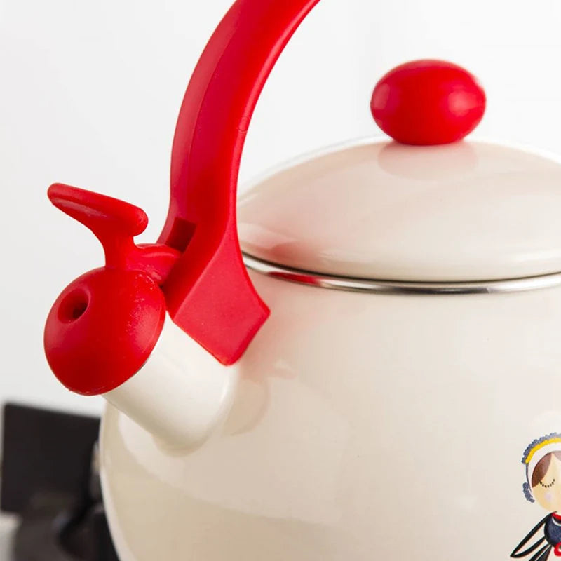 Sound Reminder Enamel Kettle Induction Cooker Electric Pottery Oven Household Teapot Northern Europe Enamel Water Kettle