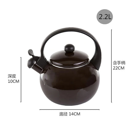 Sound Reminder Enamel Kettle Induction Cooker Electric Pottery Oven Household Teapot Northern Europe Enamel Water Kettle