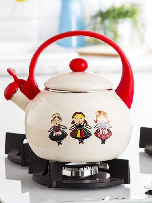 Sound Reminder Enamel Kettle Induction Cooker Electric Pottery Oven Household Teapot Northern Europe Enamel Water Kettle