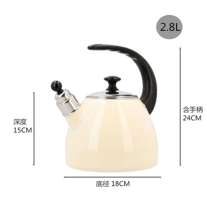 Sound Reminder Enamel Kettle Induction Cooker Electric Pottery Oven Household Teapot Northern Europe Enamel Water Kettle