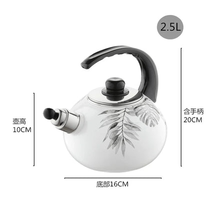 Sound Reminder Enamel Kettle Induction Cooker Electric Pottery Oven Household Teapot Northern Europe Enamel Water Kettle