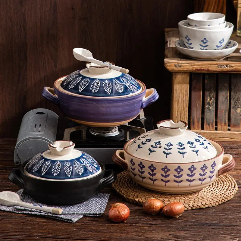 Soup Pot Crock Pots Casserole Ceramic Rice Noodle Saucepan High Temperature Resistant Cooking Pan For Gas Stove Kitchen