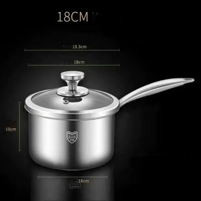 Soup Pot Milk Pot 316 Stainless Steel Pot Non Stick Pots Uncoated Milk Pan for Baby Perfect for Cooking Noodles Milk Steamer
