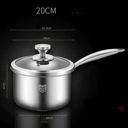 Soup Pot Milk Pot 316 Stainless Steel Pot Non Stick Pots Uncoated Milk Pan for Baby Perfect for Cooking Noodles Milk Steamer