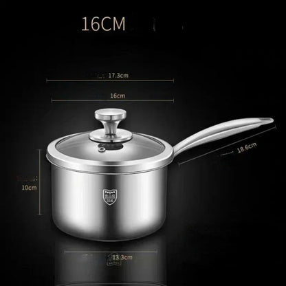 Soup Pot Milk Pot 316 Stainless Steel Pot Non Stick Pots Uncoated Milk Pan for Baby Perfect for Cooking Noodles Milk Steamer