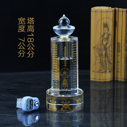 Southeast Asia Buddhism Sacred Sarita stupa Pagoda tower HOME Buddhist shrine talisman Mantra crystal Holy water Manna bottle
