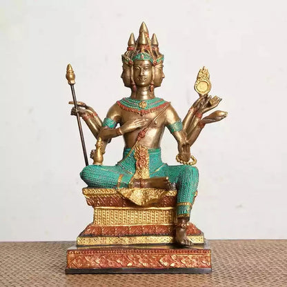 Southeast Asia Company SHOP home efficacious Mascot Protection Thailand Brahma four-faced Buddha figure Almighty God statue