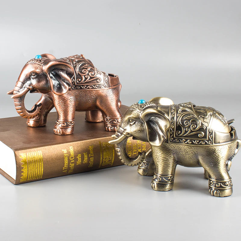 Southeast Asia Good luck Wealth God elephant ashtray mascot HOME office shop BAR CLUB Decoration bring wealth fortune GOOD gift