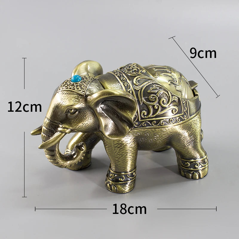 Southeast Asia Good luck Wealth God elephant ashtray mascot HOME office shop BAR CLUB Decoration bring wealth fortune GOOD gift